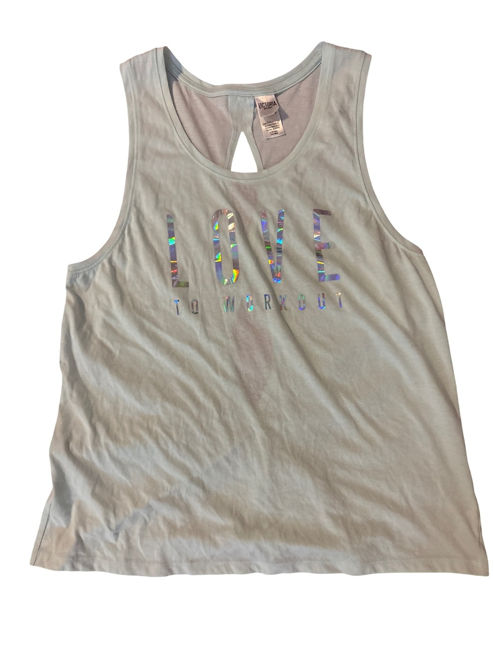 Victorias Secret Sport Light Blue 'Love to Workout' Tank Top